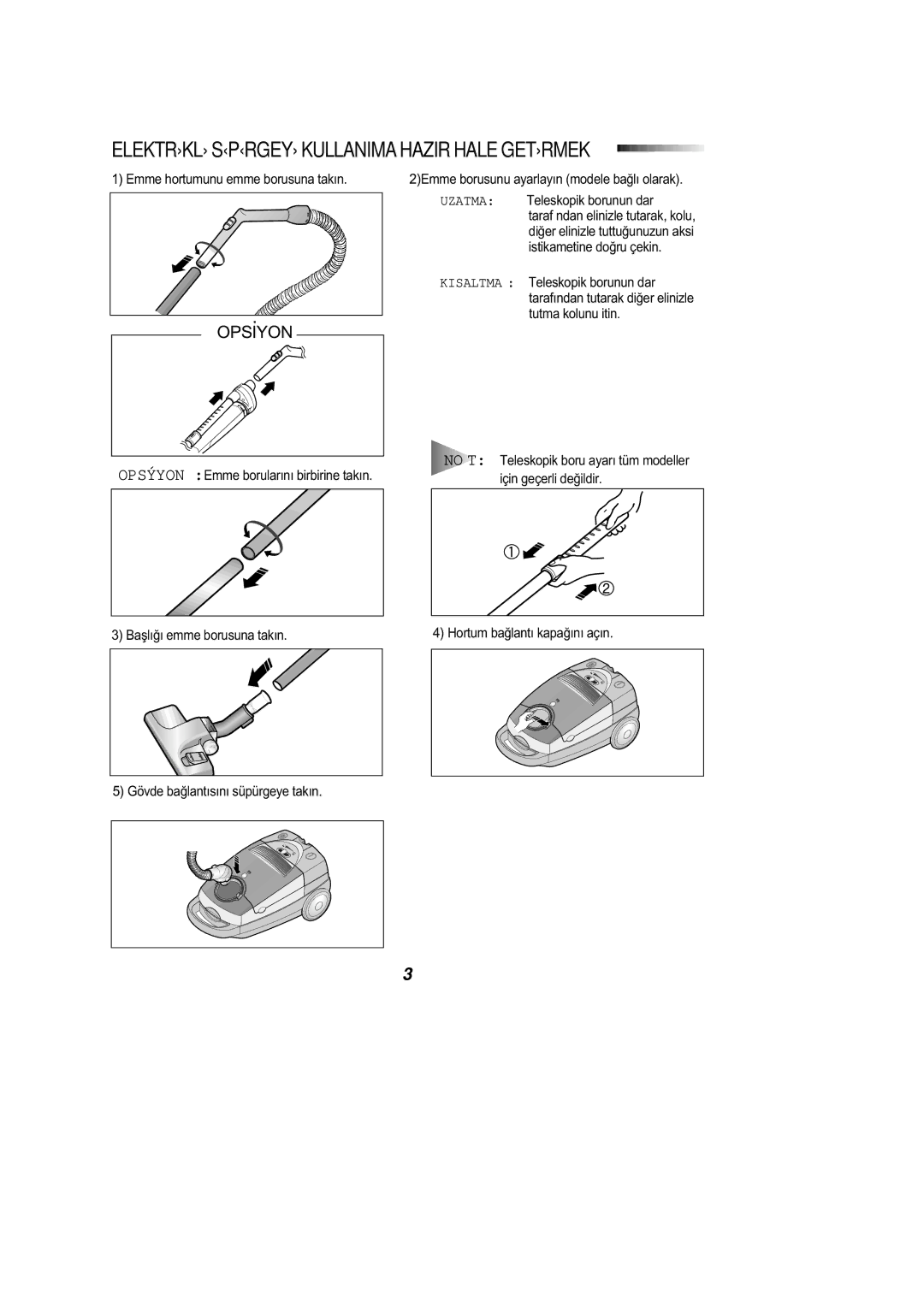 Samsung VC8916VC2R/FES manual Opsýyon 