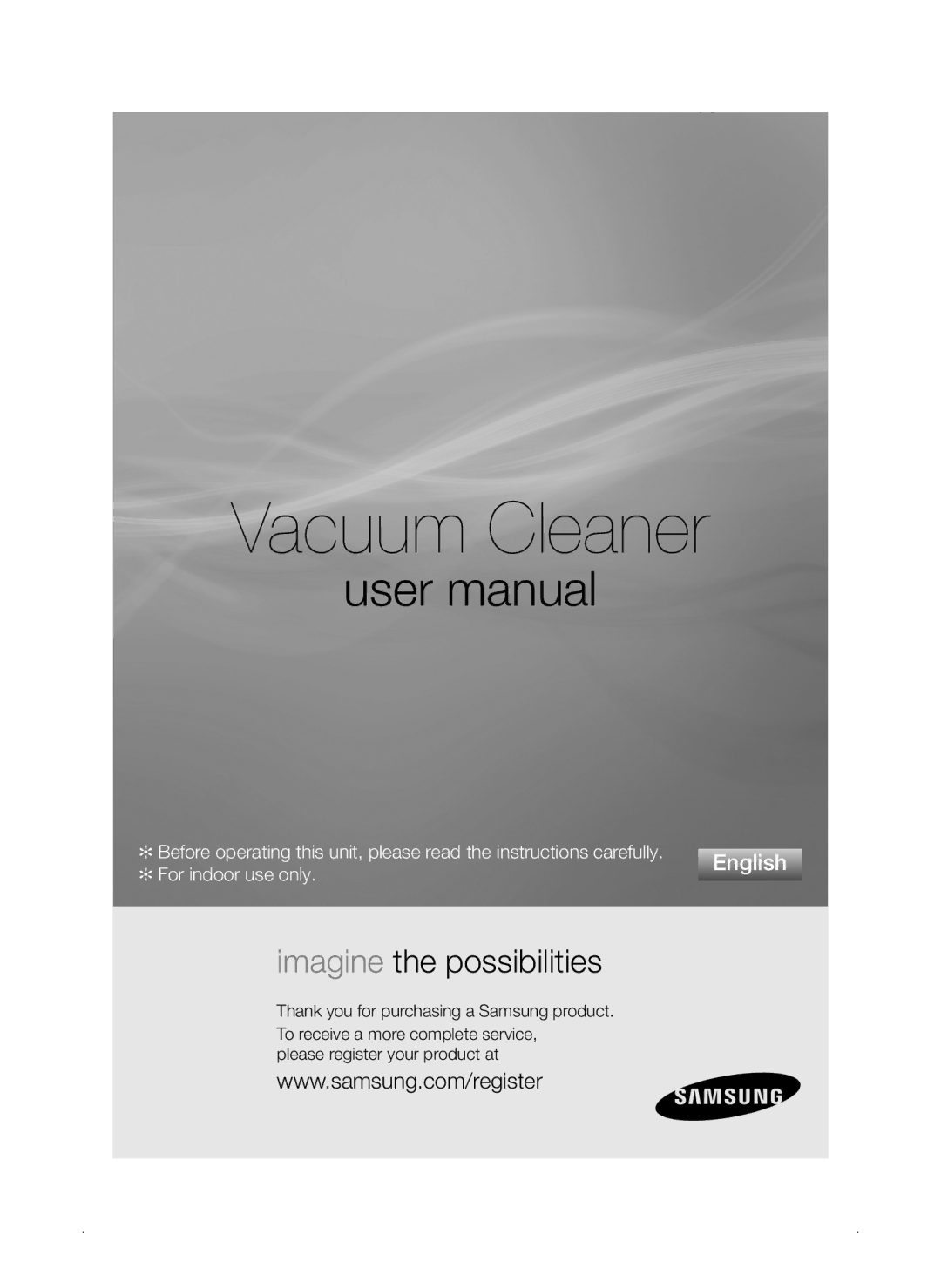 Samsung VCC3310S3O/XSV manual Vacuum Cleaner 