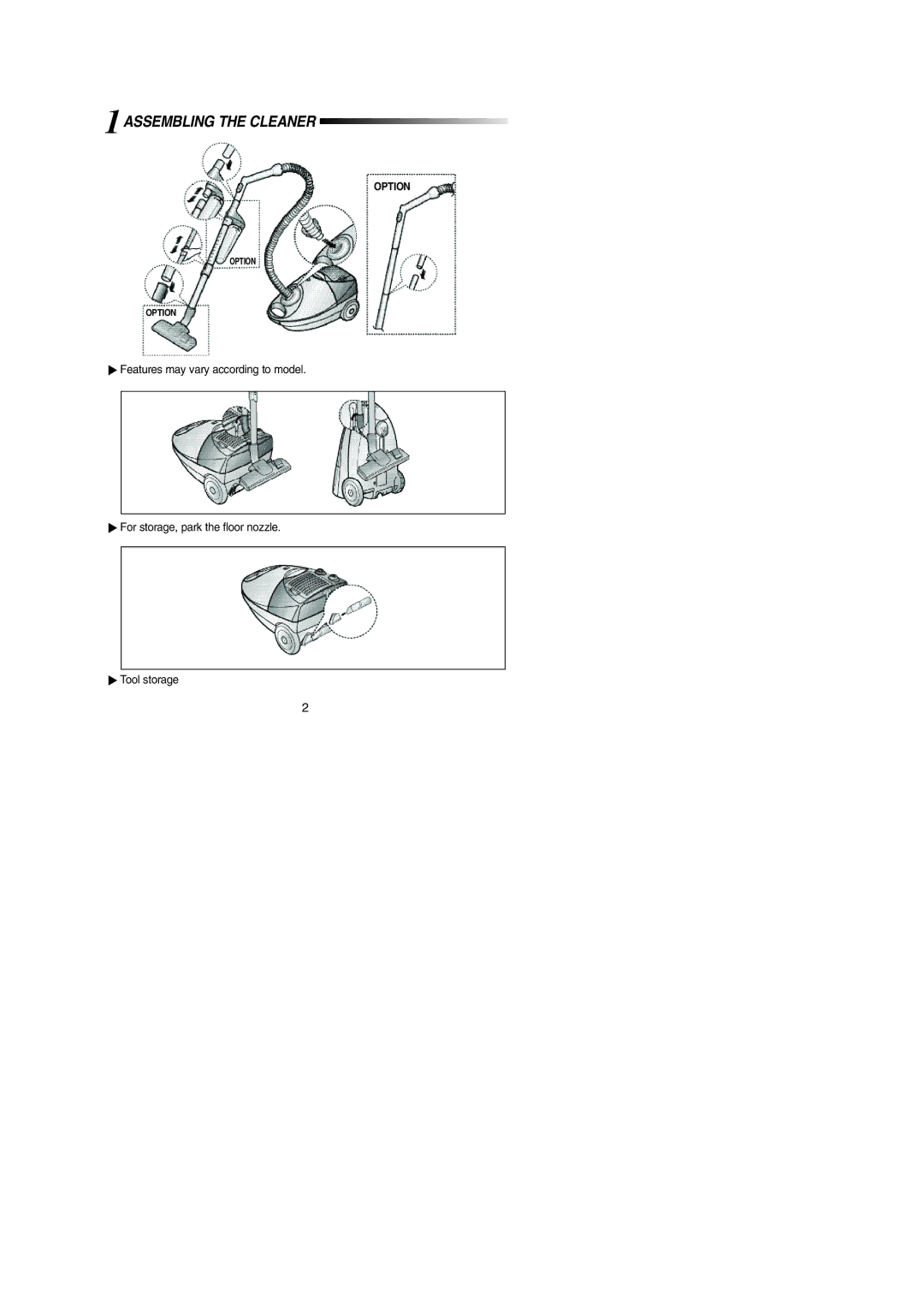 Samsung VCC4040V3B/XEO, VCC4030V3R/GEN, VCC4030V3B/XEF, VCC4020X22/BDW, VCC4035V3R/BOL, VCC4030V3Y/XEH 1ASSEMBLING the Cleaner 