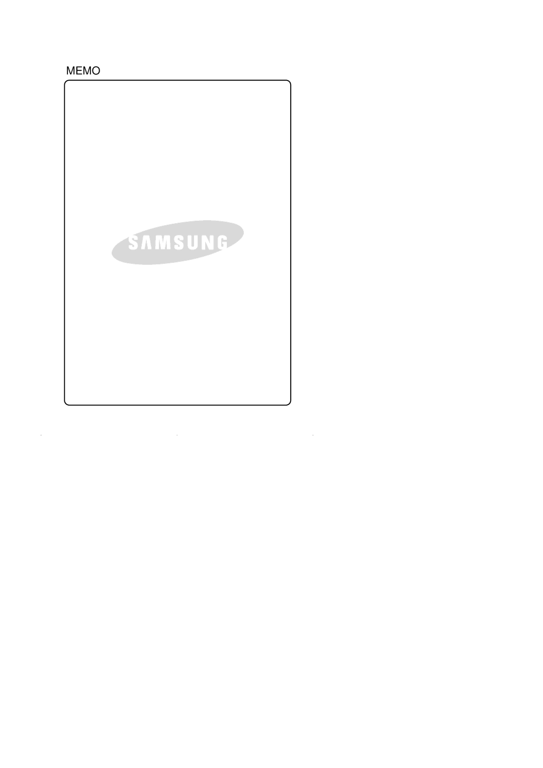 Samsung VCC4030V3R/GEN, VCC4040V3B/XEF, VCC4040V34/XEF, VCC4030V3B/XEF manual Memo 