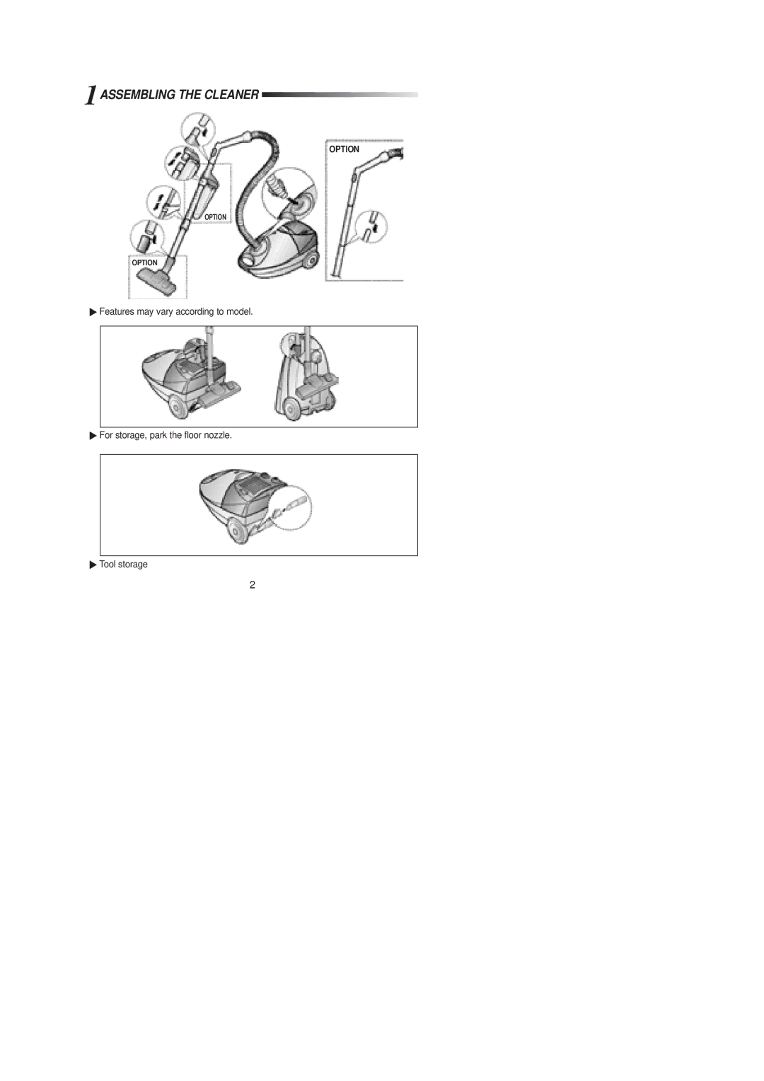 Samsung VCC4040V3B/XEF, VCC4040V3R/XEG, VCC4020S3R/ERP, VCC4020S2R/UMG, VCC4020S3R/GEN, VCC4030V3R/GEN 1ASSEMBLING the Cleaner 