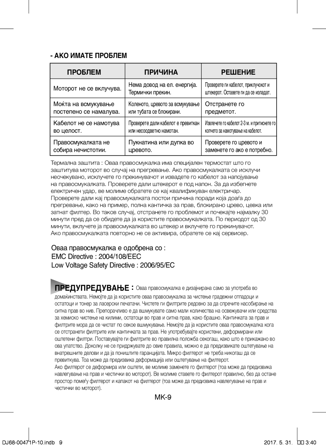 Samsung VCC4130S3F/BOL, VCC4130S31/XEV, VCC4130S3R/XSG, VCC4130S3B/XSG manual Ääé àåÄíÖ èêéÅãÖå ÈêéÅãÖå ÈêàóàçÄ ÊÖòÖçàÖ 