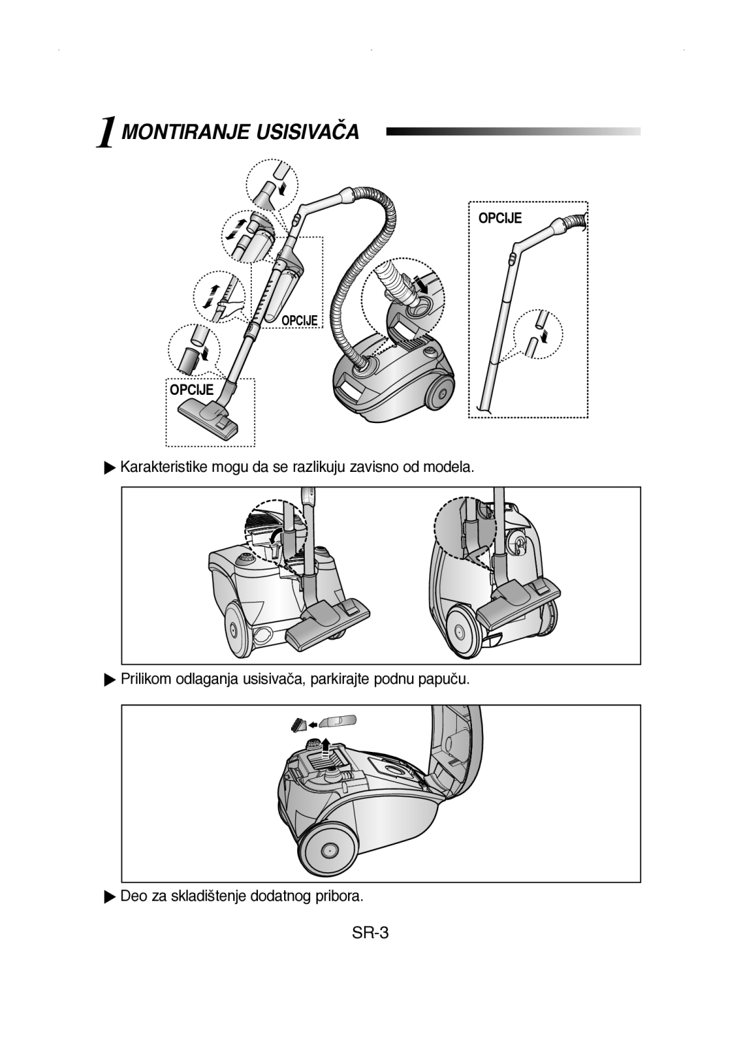 Samsung VCC4147V34/XEH manual 1MONTIRANJE Usisivača 