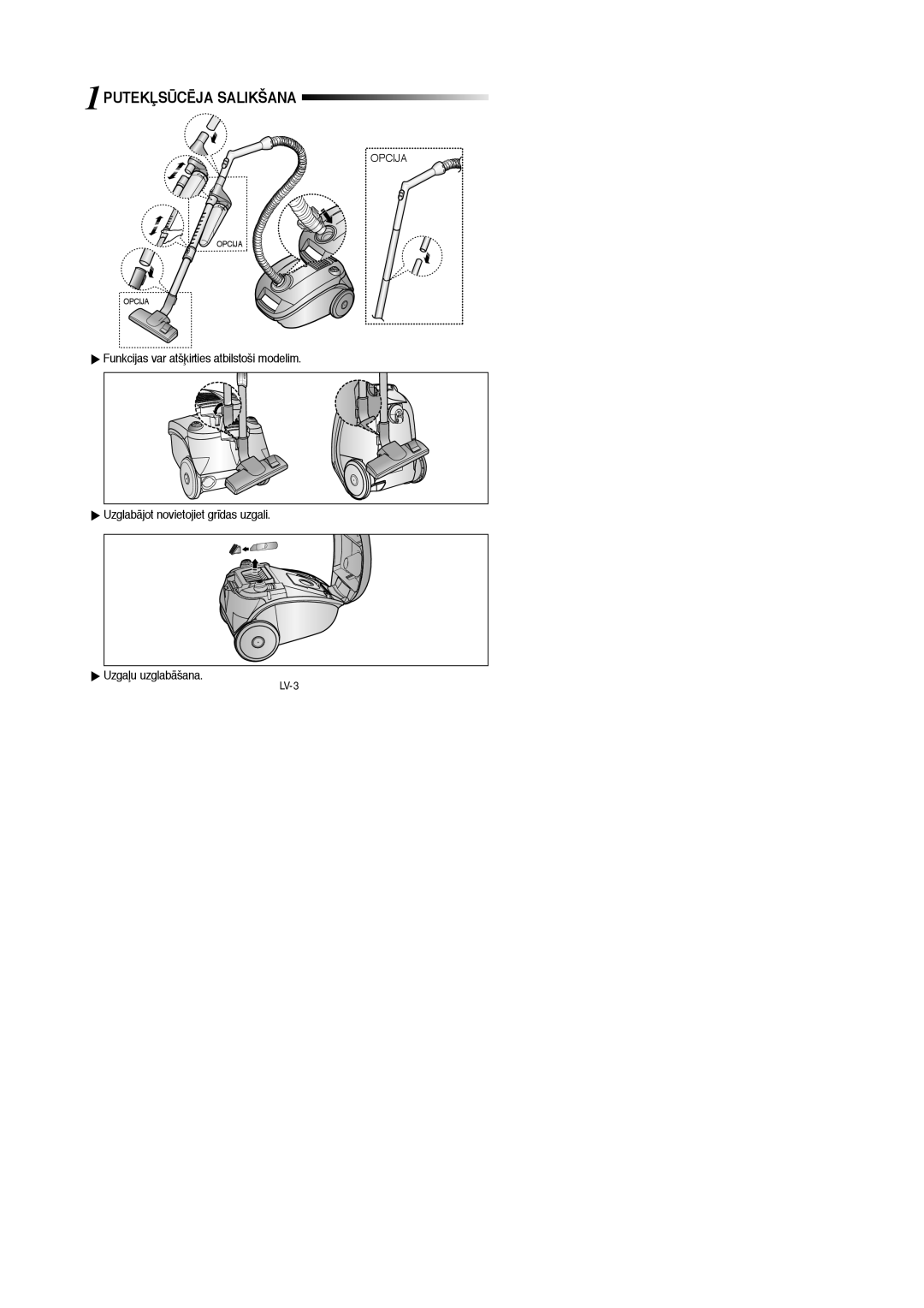 Samsung VCC4187V3C/XSB, VCC4187V3C/XEV manual 1PUTEKπSÌCîJA Salikšana 