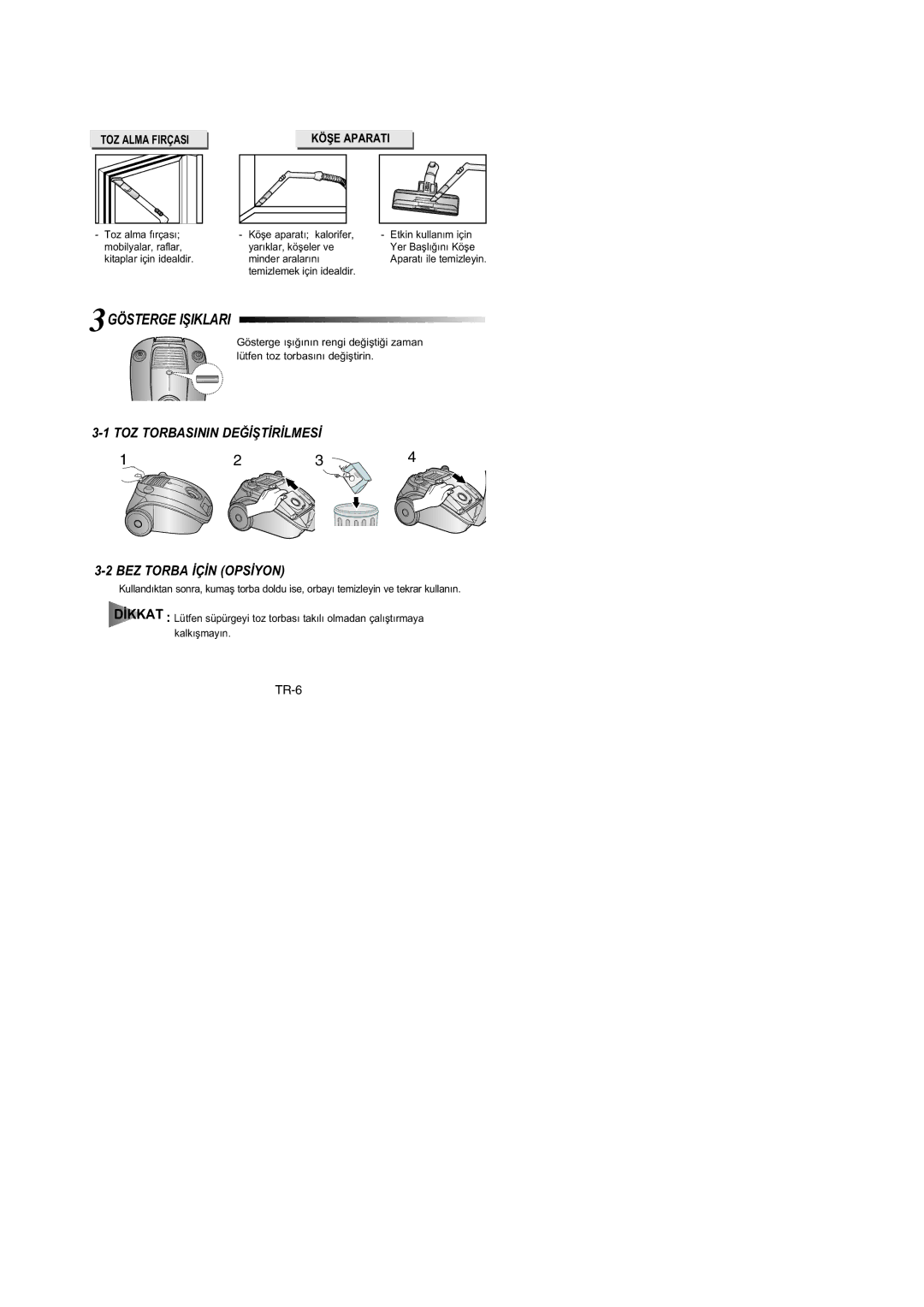 Samsung VCC4130S31/XEV, VCC41A9S34/ANU, VCC4130S3R/XSG, VCC4130S3B/XSG, VCC4170S37/XEG manual 3GÖSTERGE Iþiklari 