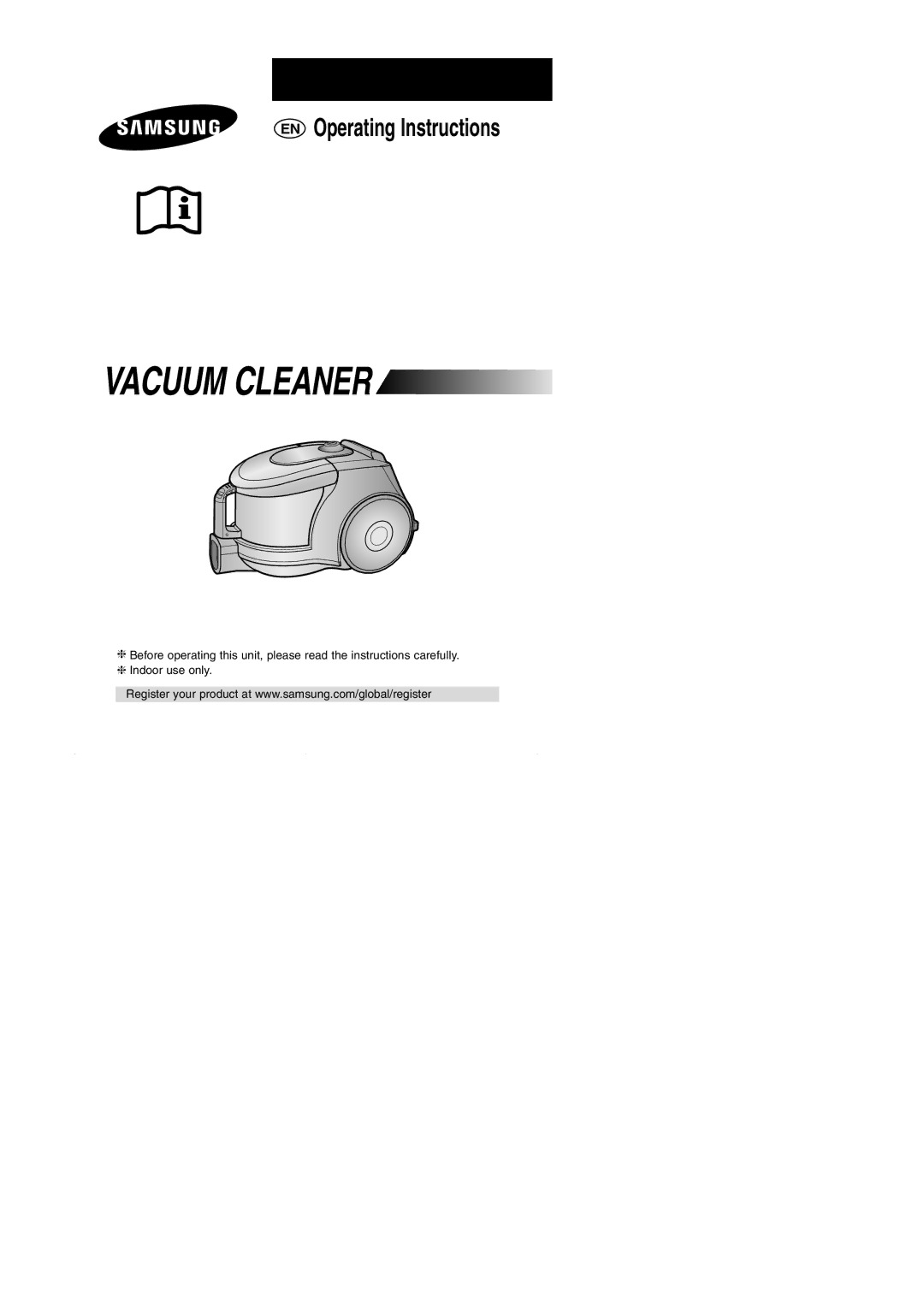 Samsung VCC4330V31/XEH, VCC4330V2R/NEC manual Vacuum Cleaner 