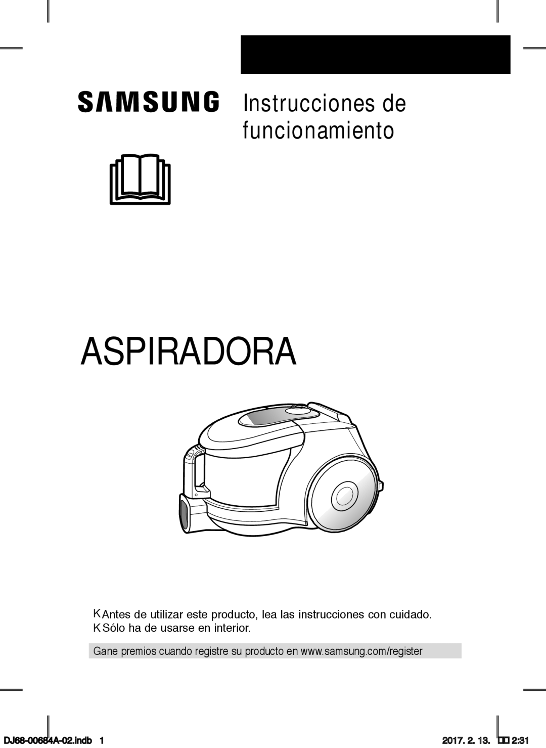 Samsung VCC43Q0V3B/XET manual Aspiradora 