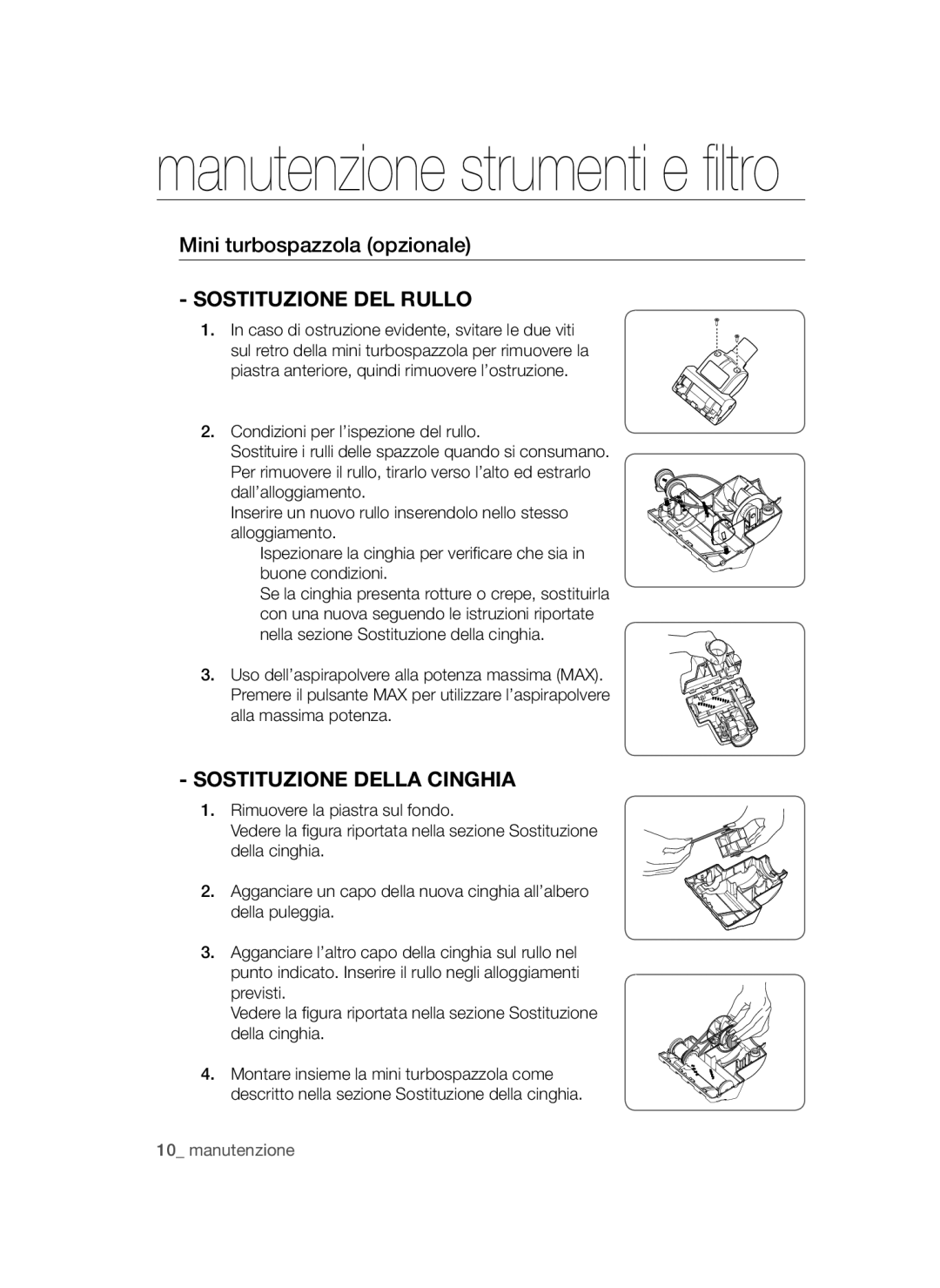 Samsung VCC44E0S3B/XEC, VCC4470S3B/XEC manual Sostituzione DEL Rullo 