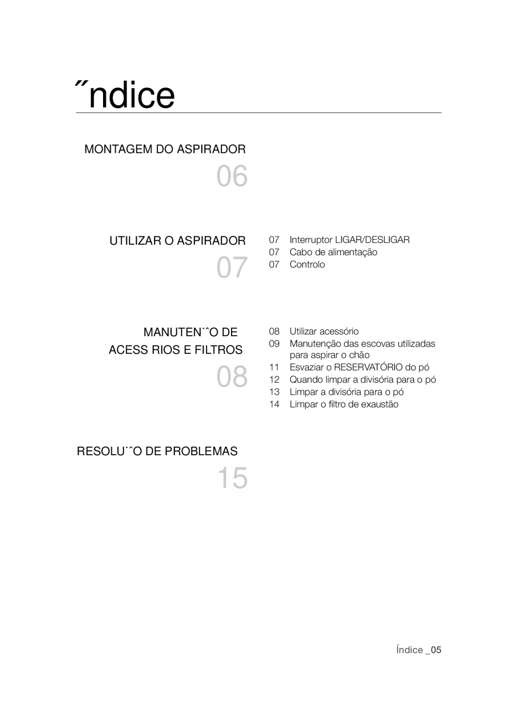 Samsung VCC4470S3B/XEC, VCC44E0S3B/XEC manual Índice 