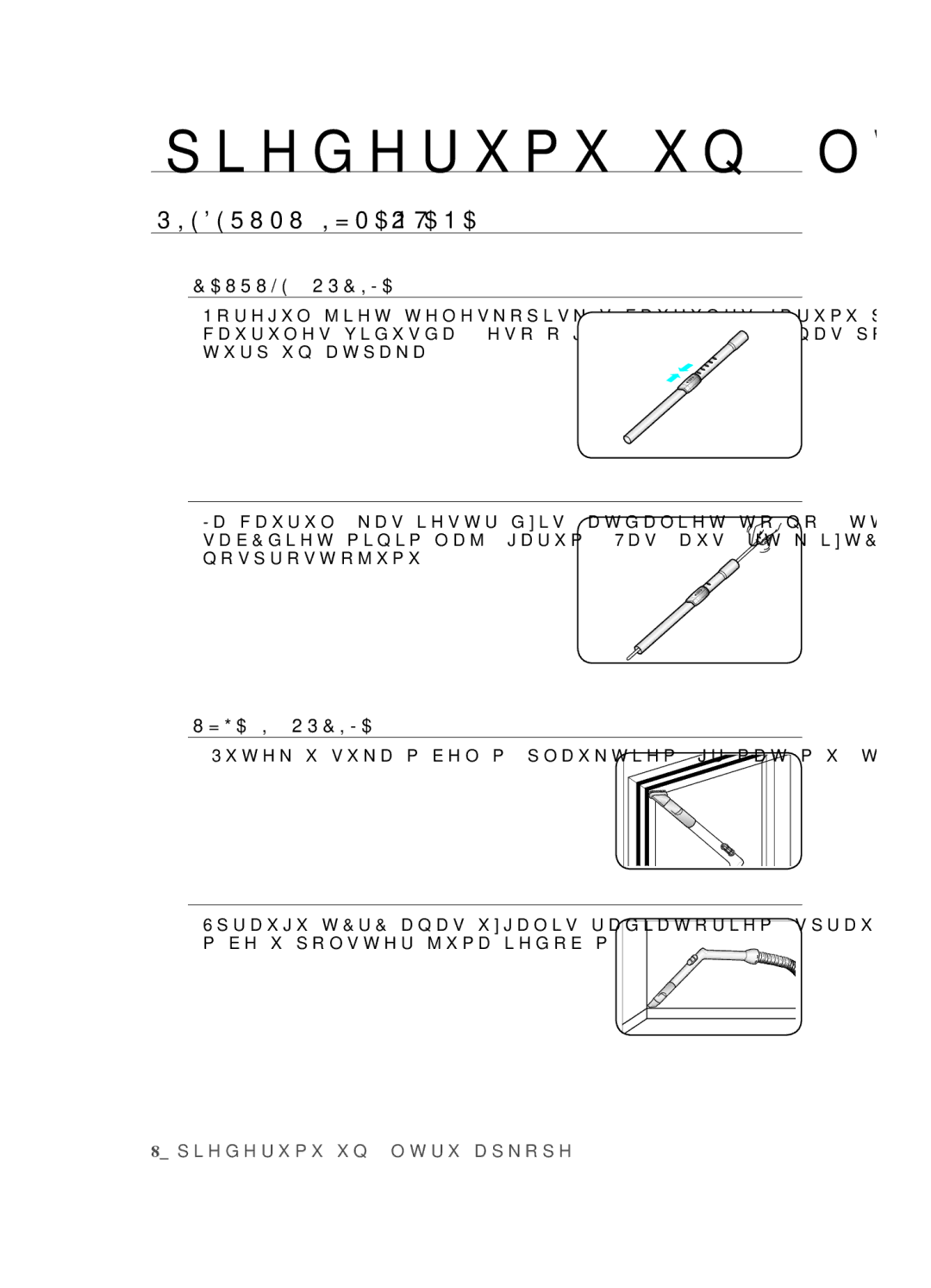 Samsung VCC4520S3B/XSB manual Piederumu un filtru apkope, PIEDEruMu IZMANtOšANA 