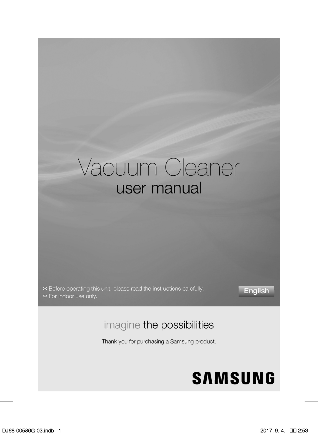 Samsung VCC4540S3B/XST, VCC4540S4B/XME manual Vacuum Cleaner 