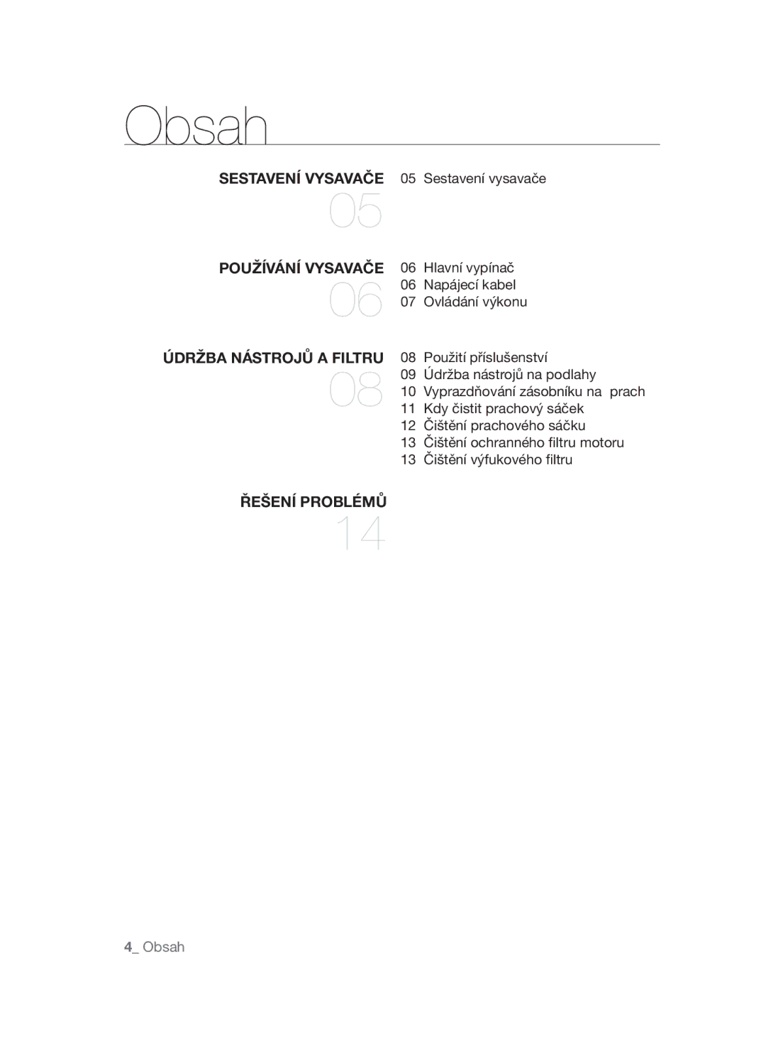 Samsung VCC4550V31/XEO, VCC4550V3W/XEH, VCC4550V3B/BOL manual Obsah 