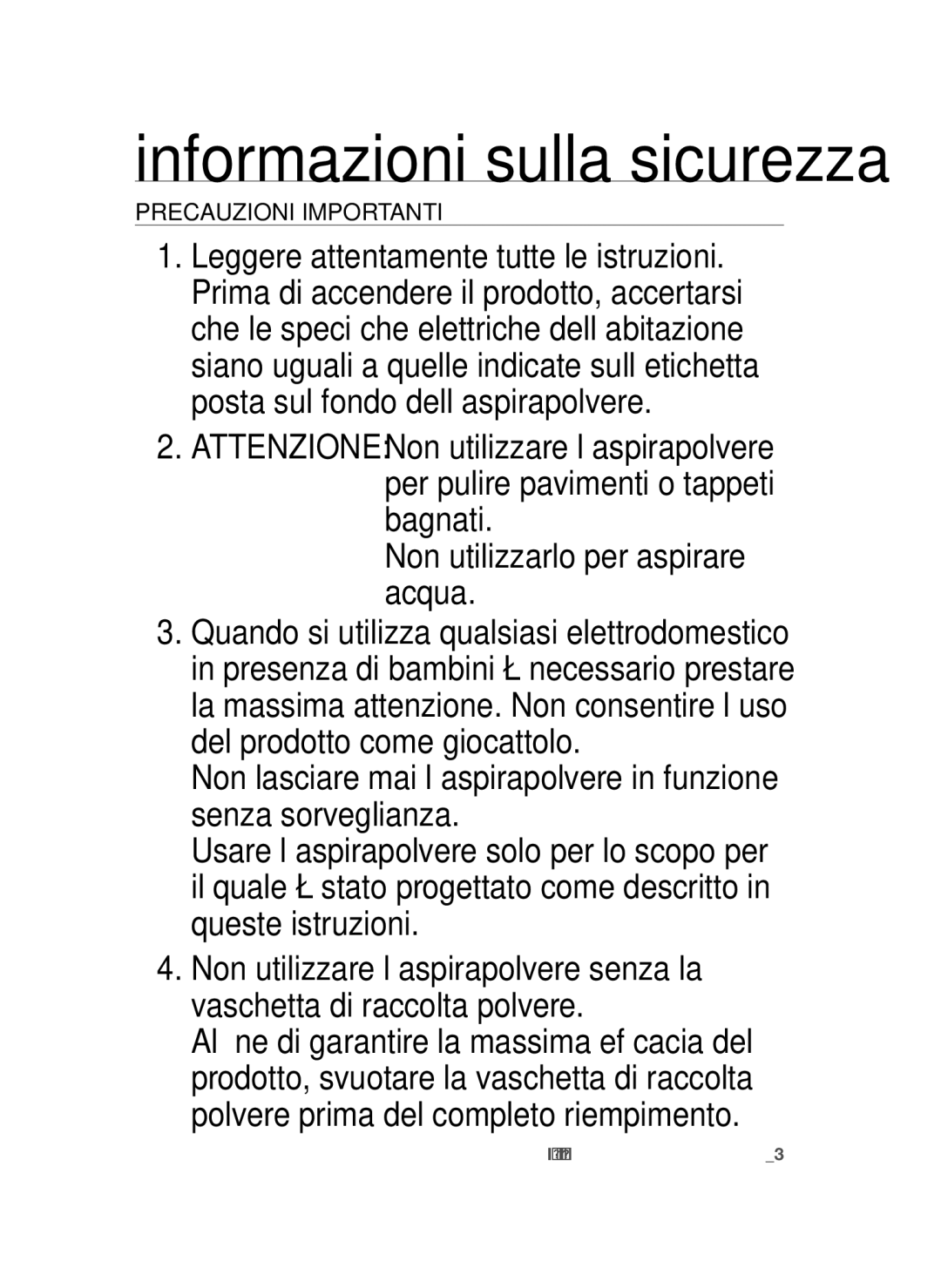 Samsung VCC45S0S3R/XAG, VCC45S0S3R/XEF, VCC45S0S3R/XEH manual Informazioni sulla sicurezza, Precauzioni Importanti 