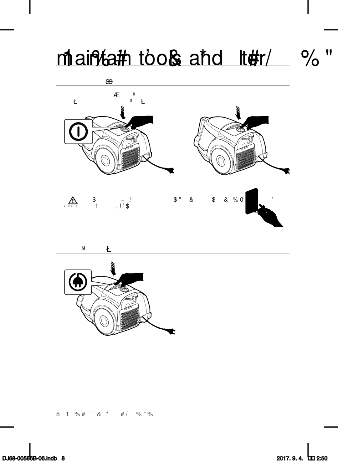 Samsung VCC45S0S3R/XSB, VCC45S0S3R/XEF manual Эксплуатация пылесоса, Выключатель ВКЛ./ВЫКЛ, Сетевой Шнур, Вариант Элементов 