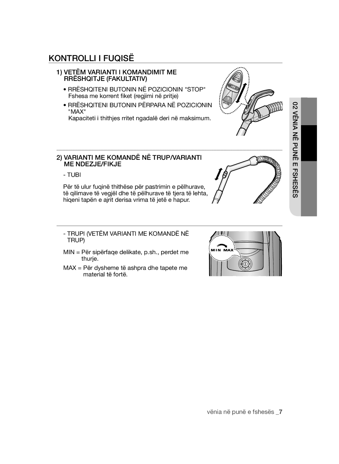 Samsung VCC45T0S3R/BOL manual Kontrolli I Fuqisë 