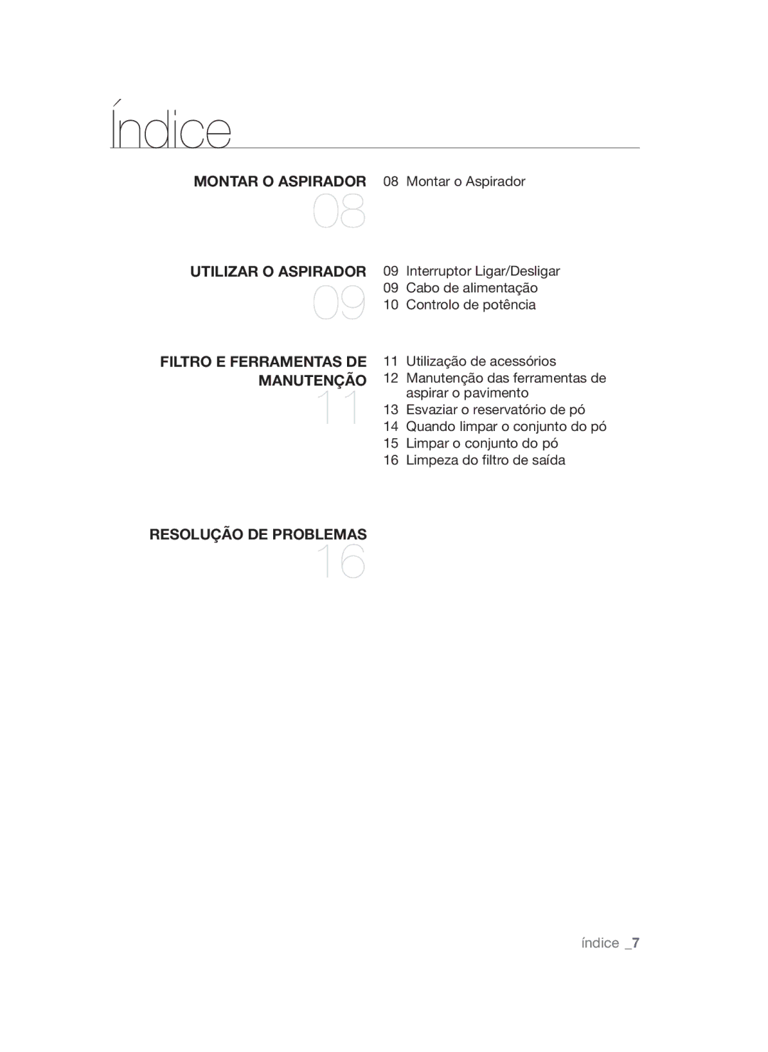 Samsung VCC45W1S3S/XET, VCC45W0S3R/XEC, VCC45W0S3B/XEP manual Índice 