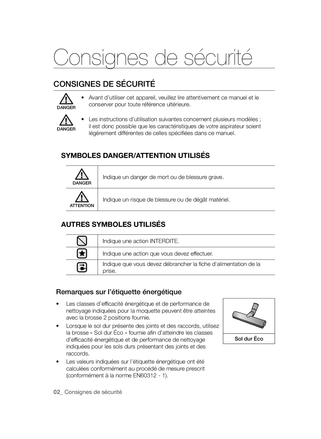 Samsung VCC47Q0V3K/XEF, VCC4756V3K/XEF, VCC47F1V3K/XEF manual Consignes de sécurité, Consignes DE Sécurité 