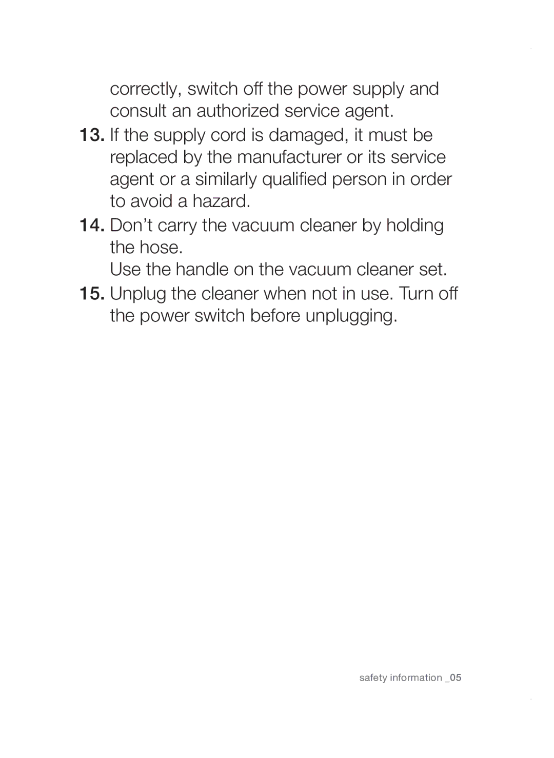 Samsung VCC4780V3K/BOL, VCC47E0H33/BOL, VCC4780V32/XEH, VCC47E0H33/XEH manual Safety information 