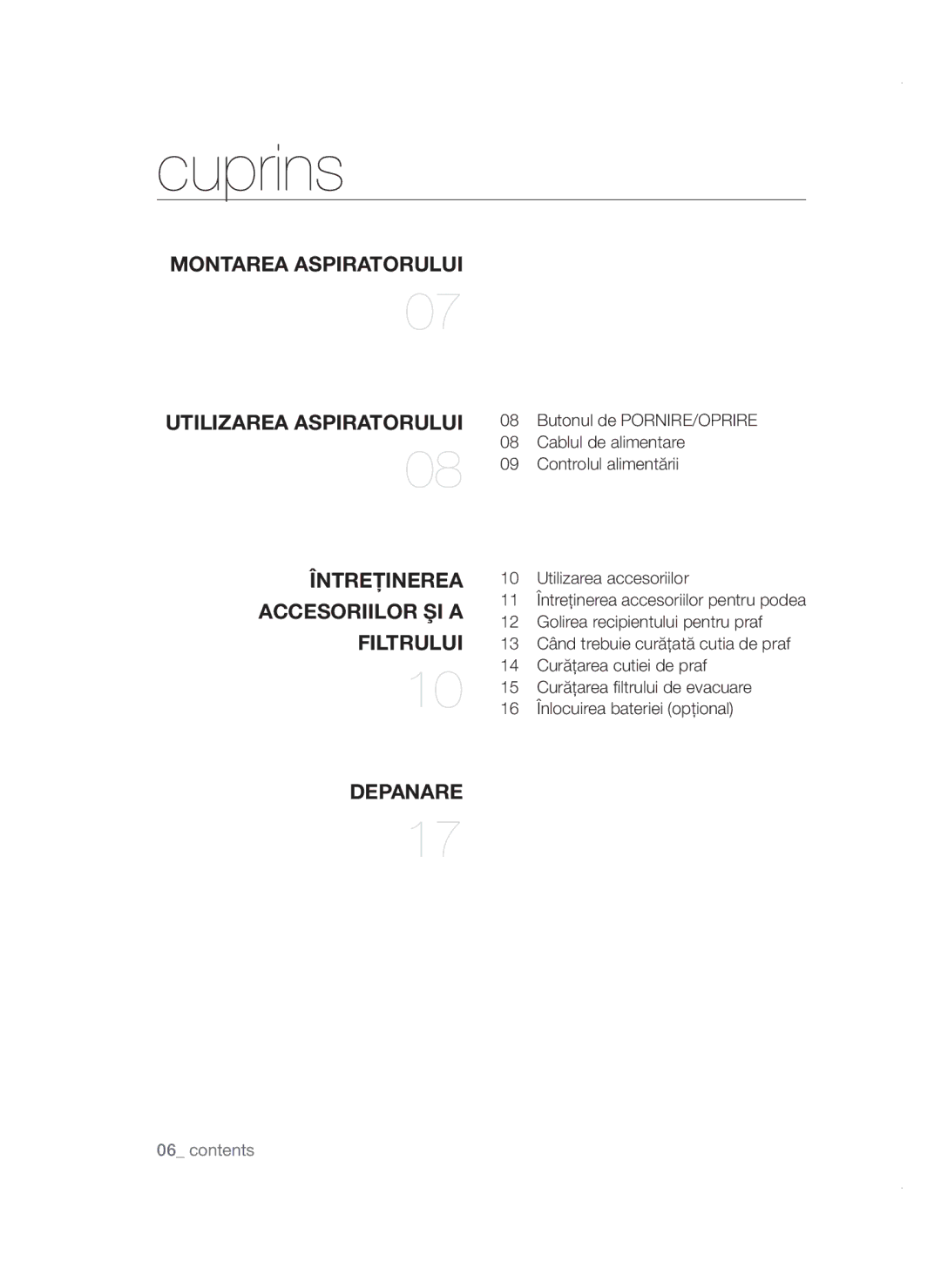 Samsung VCC4780V32/XEH, VCC47E0H33/BOL, VCC4780V3K/BOL, VCC47E0H33/XEH manual Cuprins 