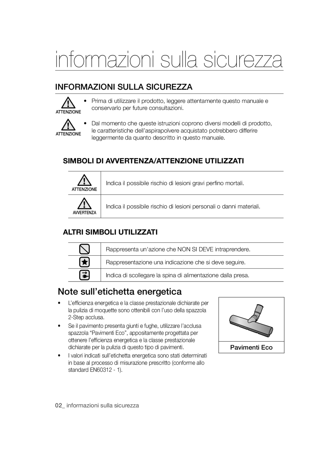 Samsung VCC47Q0V37/XET, VCC47T0H36/XET manual Informazioni sulla sicurezza, Informazioni Sulla Sicurezza 