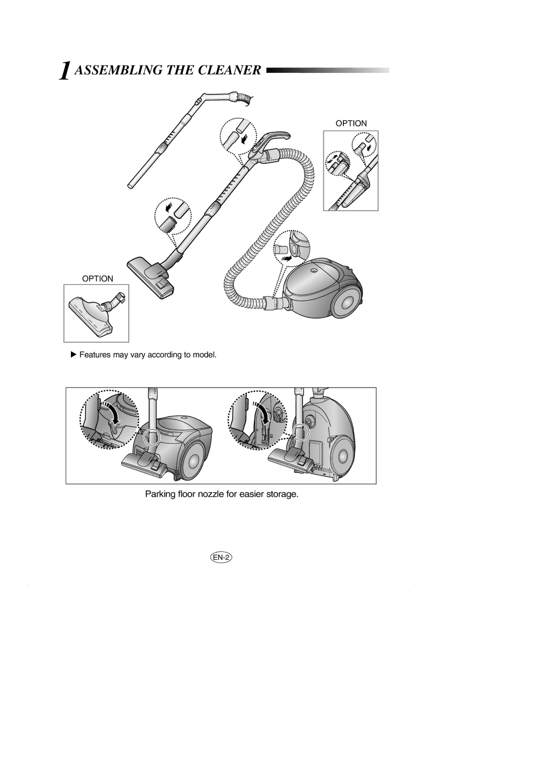 Samsung VCC5120V3S/XEE, VCC5120V33/XEH, VCC5120V3S/XEV manual Assembling the Cleaner 