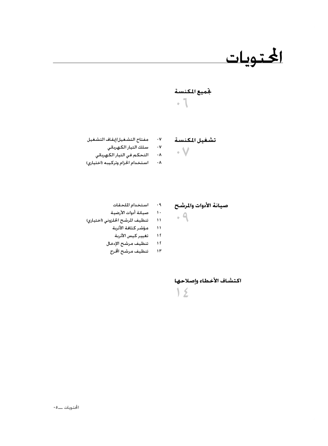 Samsung VCC5250V4O/ATC, VCC5240S3R/BOL, VCC5255V3O/EGT, VCC5240S31/UMG, VCC5250V3R/XST manual ايستلمحا 