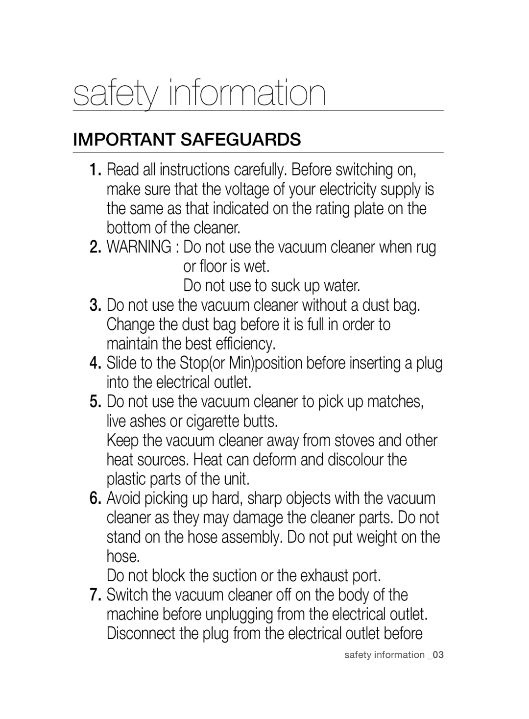 Samsung VCC5250V4O/ATC, VCC5240S3R/BOL, VCC5255V3O/EGT, VCC5240S31/UMG, VCC5250V3R/XST manual Important Safeguards 