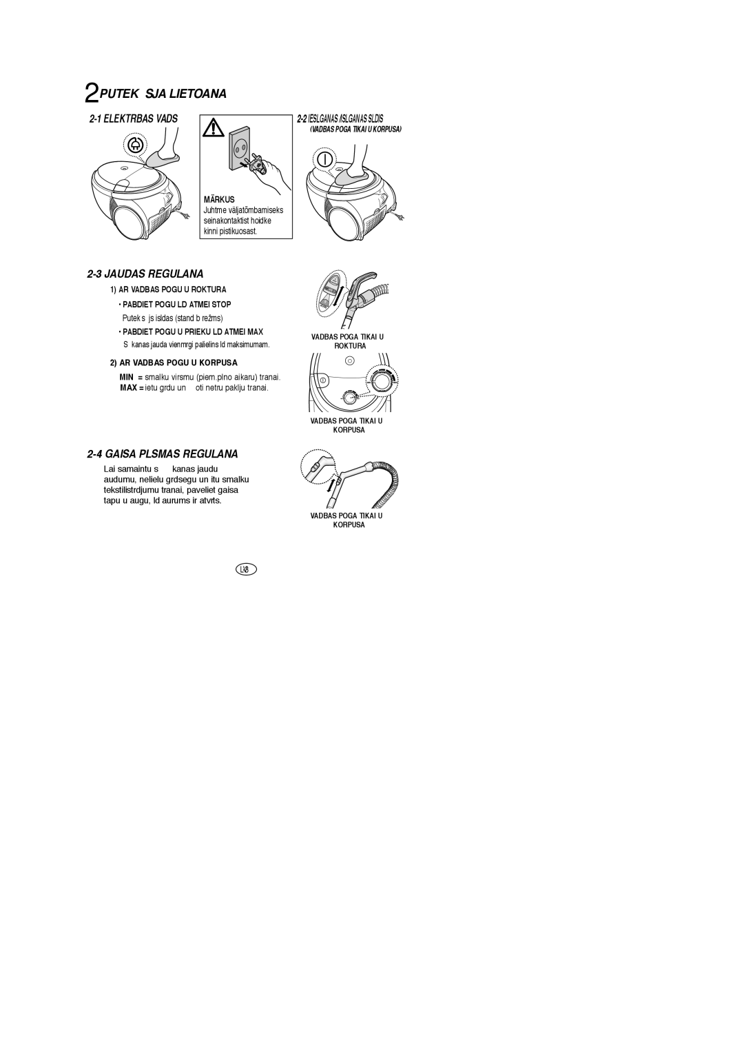 Samsung VCC5356H3N/SBW, VCC5345V3S/SBW, VCC5355H3B/SBW manual AR VAD±BAS Pogu UZ Roktura, AR VAD±BAS Pogu UZ Korpusa 