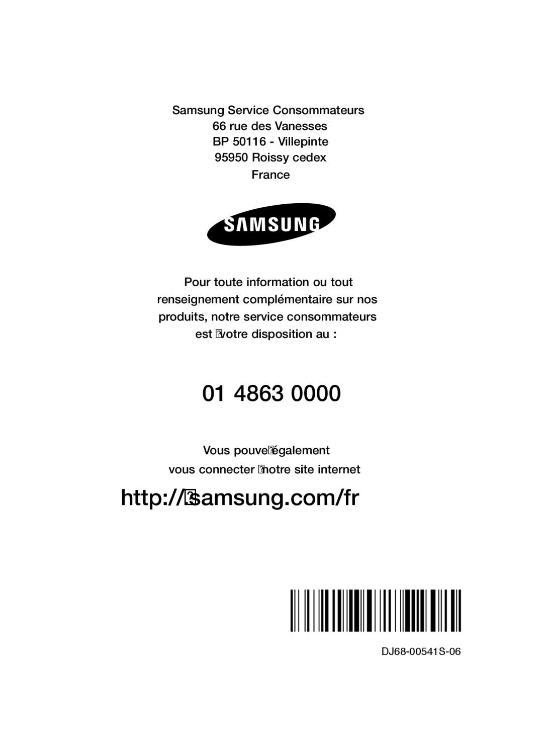 Samsung VCC54Q0V3B/XEF manual 01 4863 