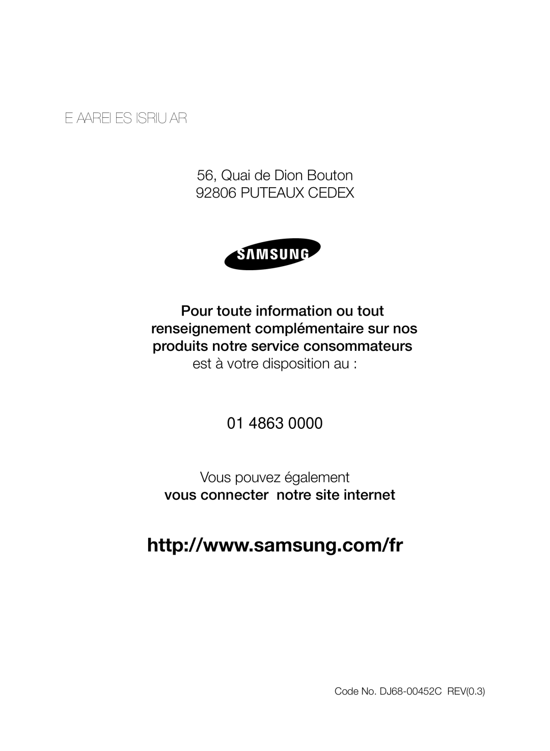 Samsung VCC6170V3A/XEF manual 01 4863 