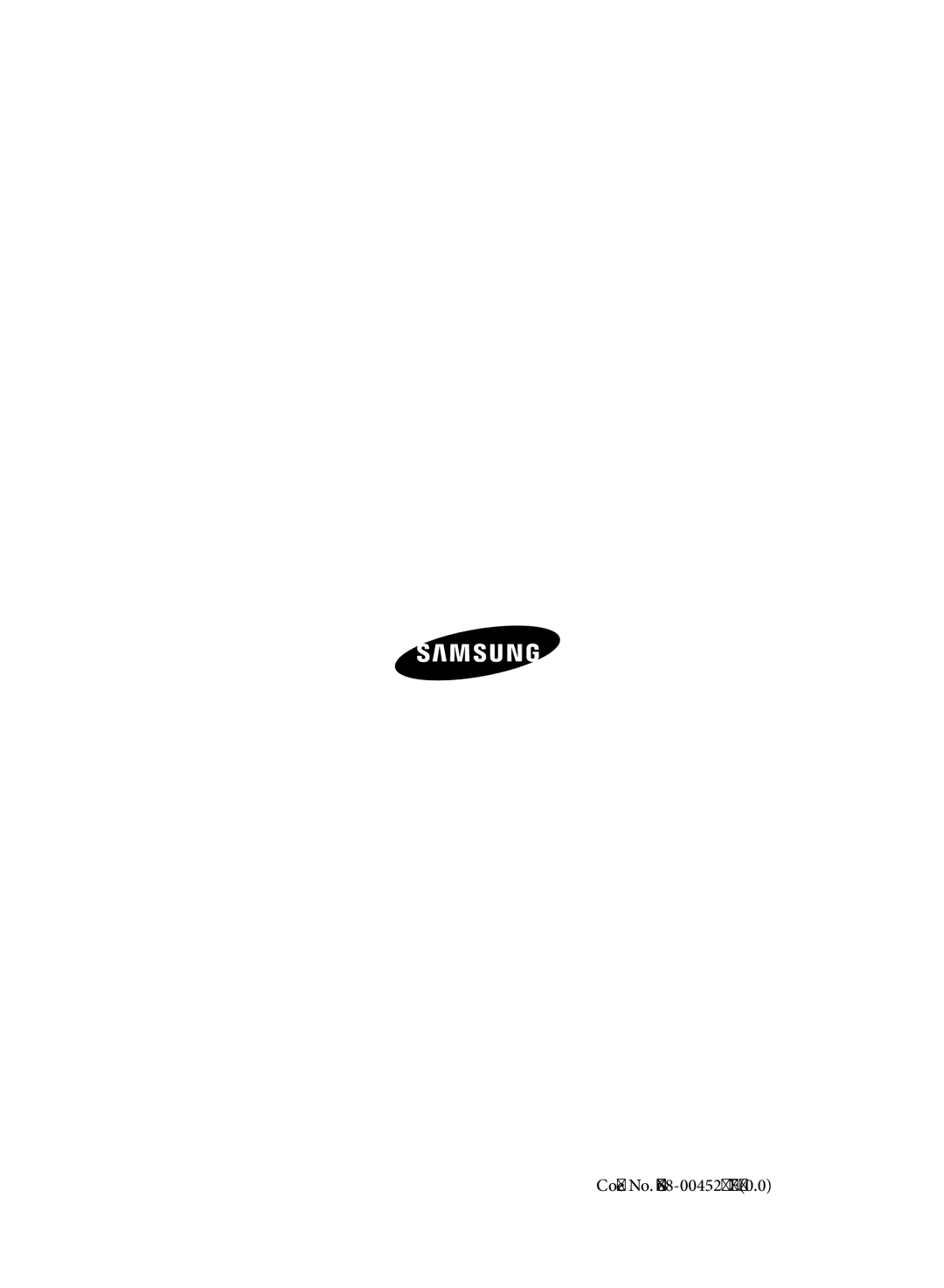 Samsung VCC61E0V3G/XET, VCC61E0V3G/EUR manual Code No. DJ68-00452R REV0.0 