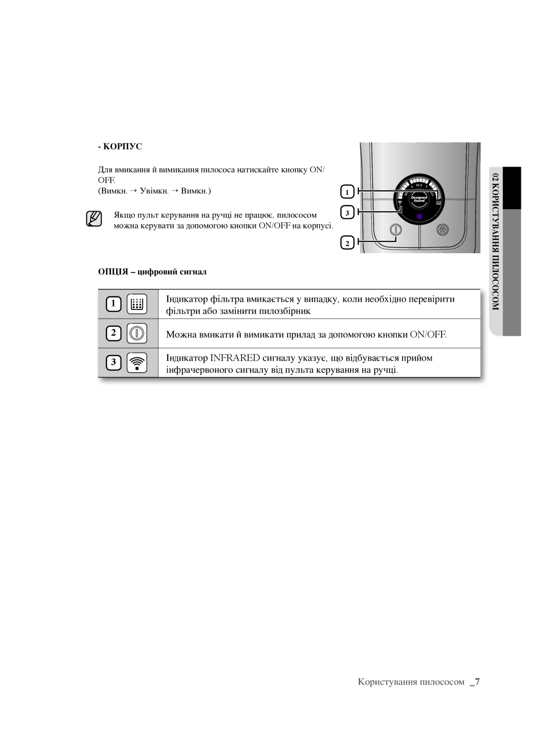 Samsung VCC6367H3K/XEV, VCC6367H3K/XSB, VCC6360H3K/XEV, VCC6368H34/XEV, VCC6340H3A/XEV manual Користування пилососом  