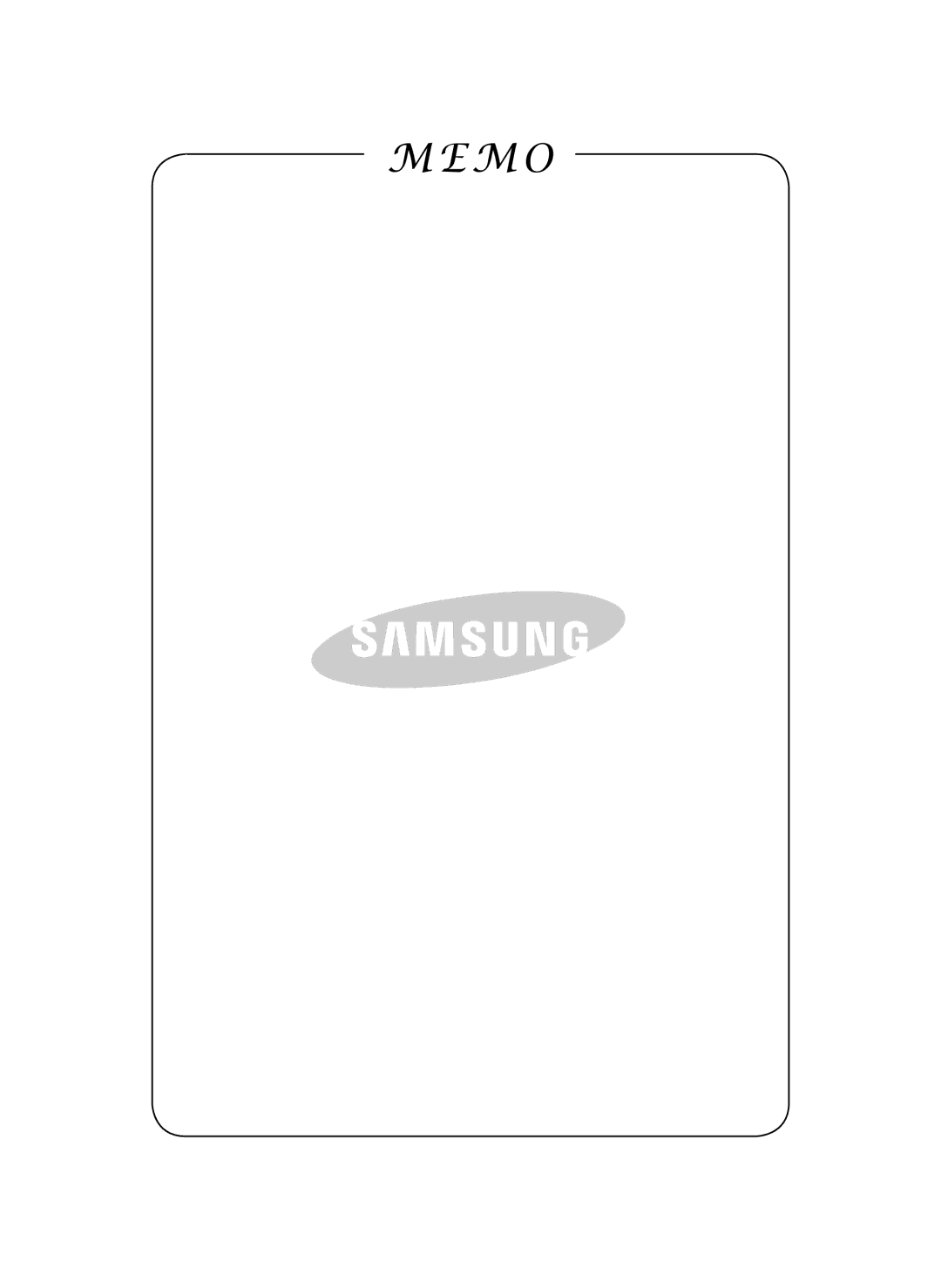 Samsung VCC6560V3B/SML manual Memo 