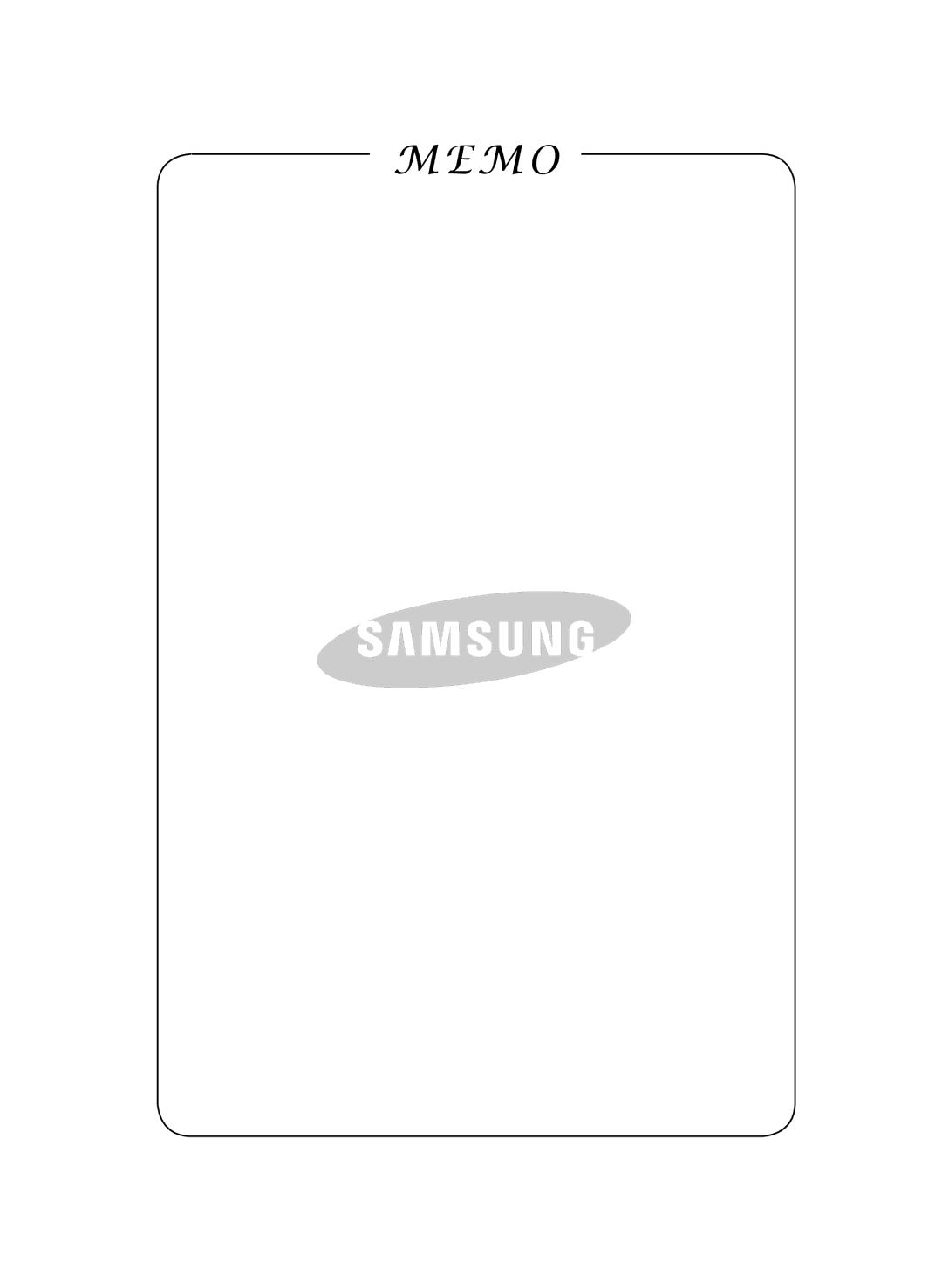 Samsung VCC6560V3B/SML manual Memo 