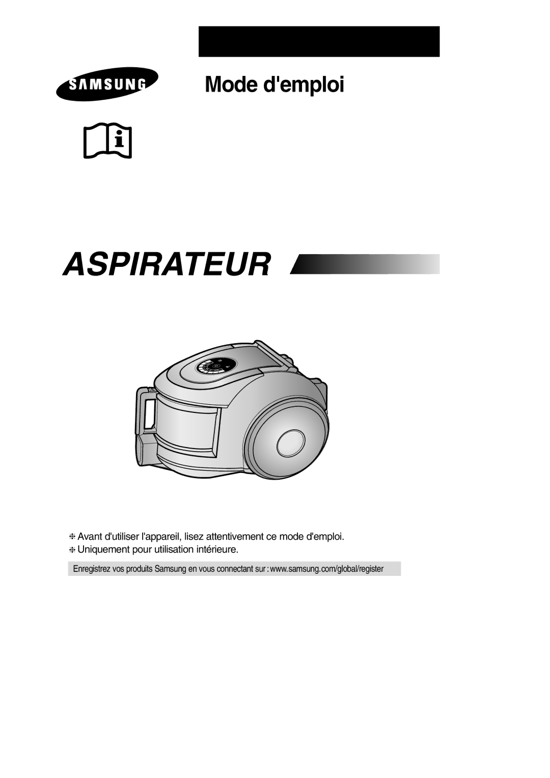 Samsung VCC6631H3K/XEF manual Aspirateur 