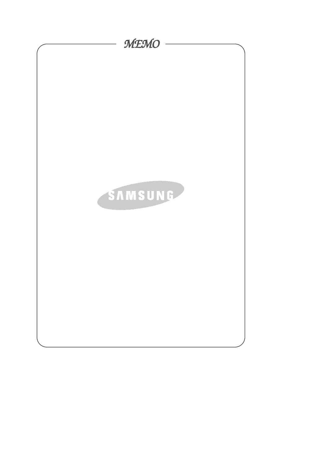 Samsung VCC6631H3K/XEF manual Memo 