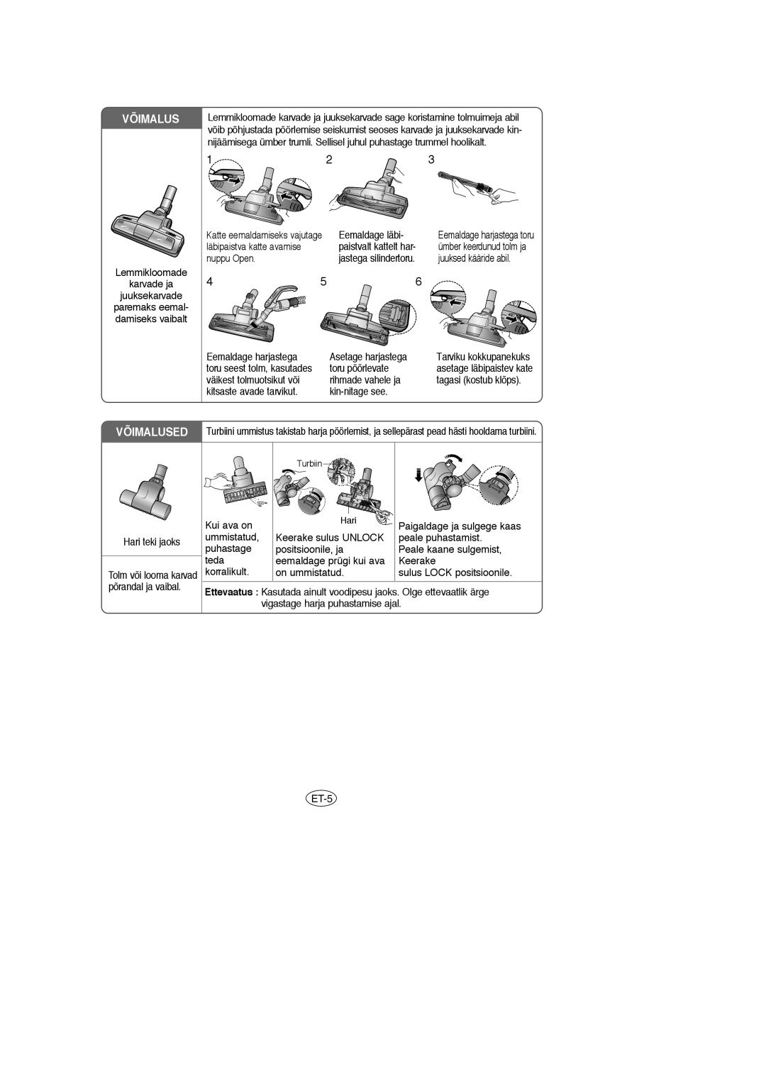 Samsung VCC6658H3C/XEV, VCC6657H3K/XEV, VCC6650H3K/SBW, VCC6657H3C/XEV, VCC6630H3S/SBW, VCC6650H3K/XEV, VCC6630H3S/XEV Võimalus 