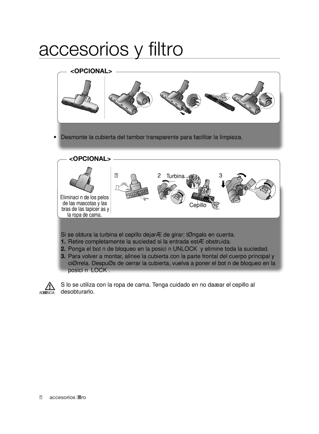 Samsung VCC6780V31/XEF, VCC6780V3B/XEF, VCC6780V31/XEC manual Cepillo 