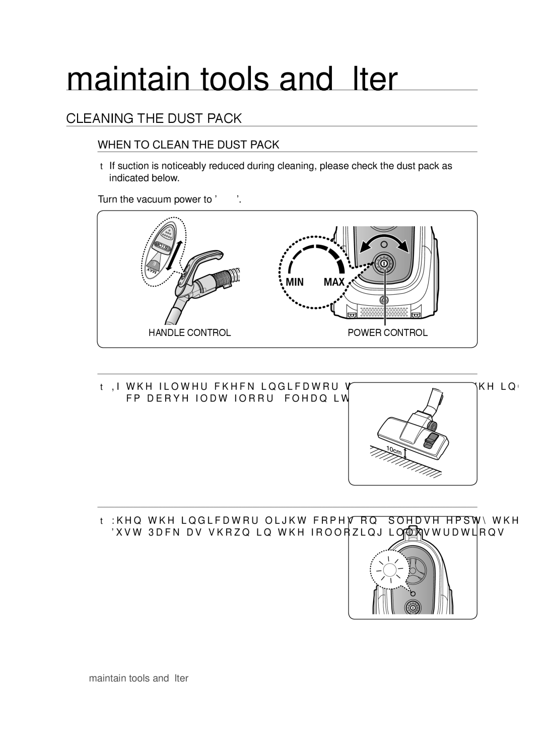 Samsung VCC6780V3W/SML, VCC6780V3R/BOL, VCC6780V3B/ANU, VCC6780V3R/ANU Cleaning the Dust Pack, When to Clean the Dust Pack 