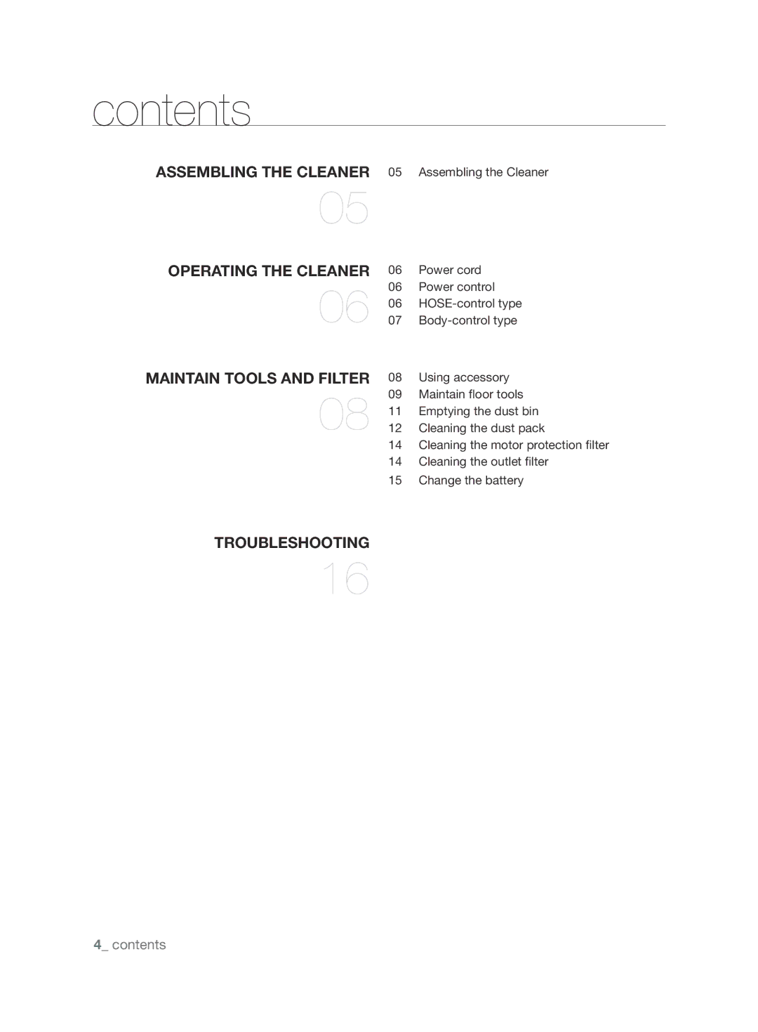 Samsung VCC6890H3N/XSB manual Contents 