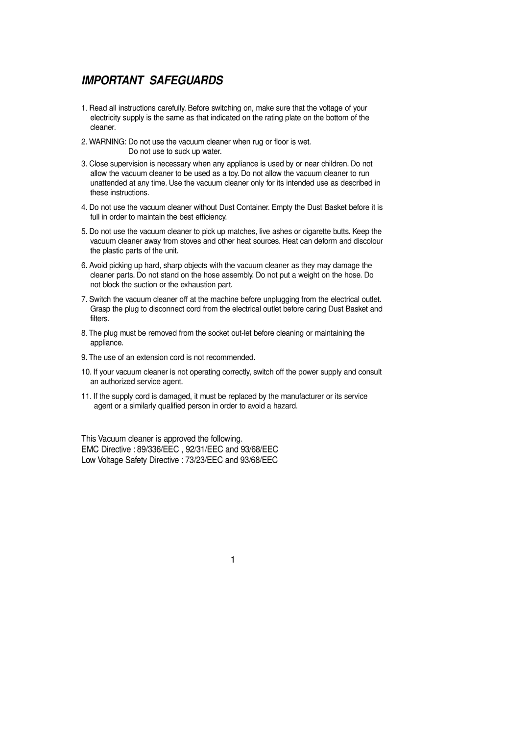 Samsung VCC6940H3S/XEV, VCC6950H3R/SBW, VCC6940H3S/SBW, VCC6950H3R/XEV manual Important Safeguards 