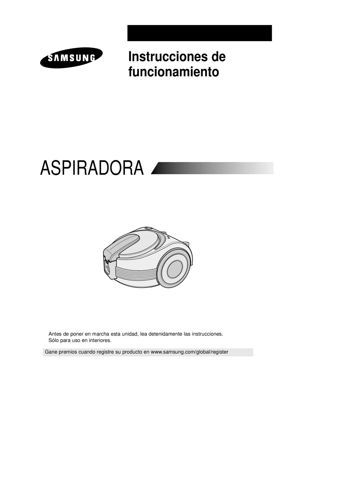 Samsung VCC7053H1S/XAP manual Aspiradora 