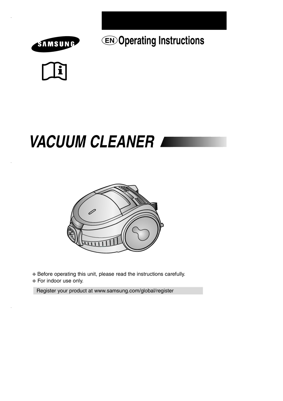 Samsung VCC7290H3R/XEE, VCC7290H3G/XEE, VCC7210H3O/XEE manual Vacuum Cleaner 