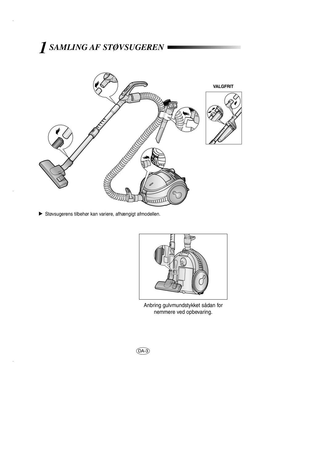 Samsung VCC7290H3R/XEE, VCC7290H3G/XEE, VCC7210H3O/XEE manual Samling AF Støvsugeren 