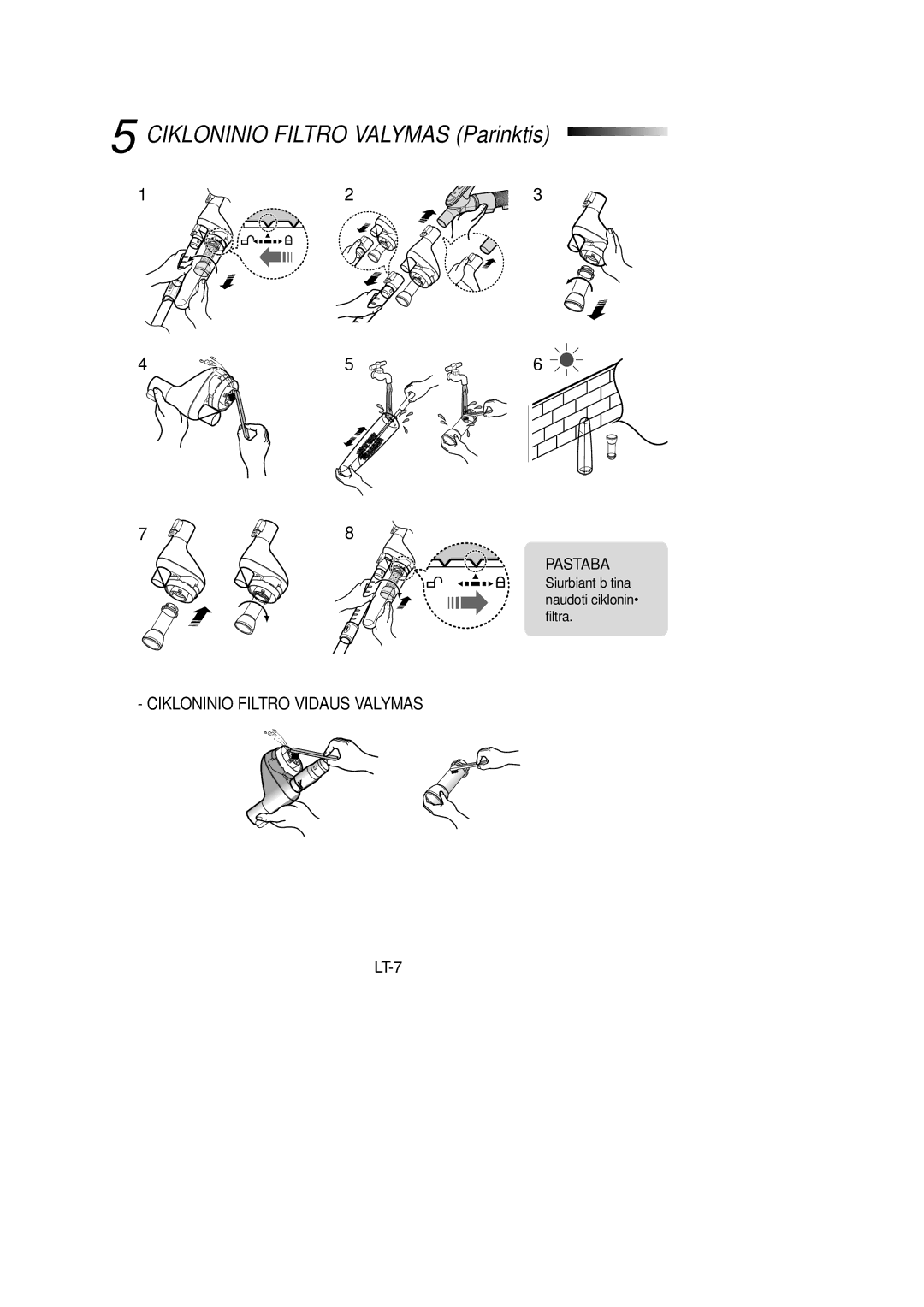 Samsung VCC7295H3O/SBW, VCC7294H3G/XSB, VCC7294H3G/SBW, VCC7295H3O/XSB manual Pastaba 