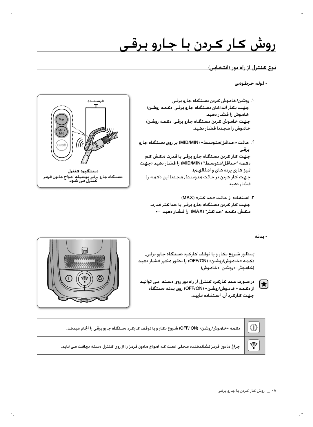 Samsung VCC7450V3R/HAC manual یباختنا رود هار زا لرتنک عون, یﻣوﻃرﺧ هﻟوﻟ, هنﺪب 