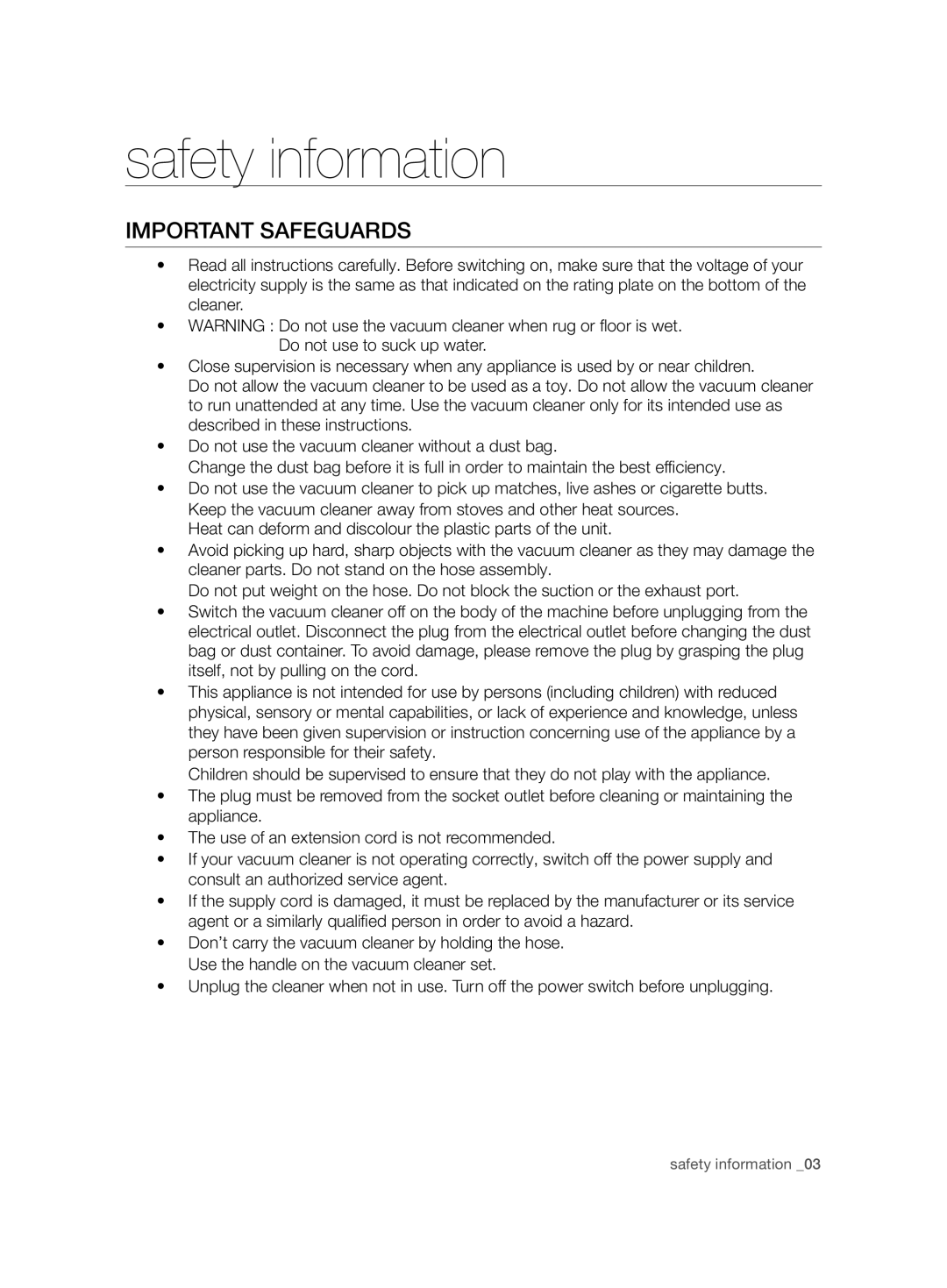 Samsung VCC7480V3R/XEE, VCC7490H3K/XEE manual Important Safeguards 