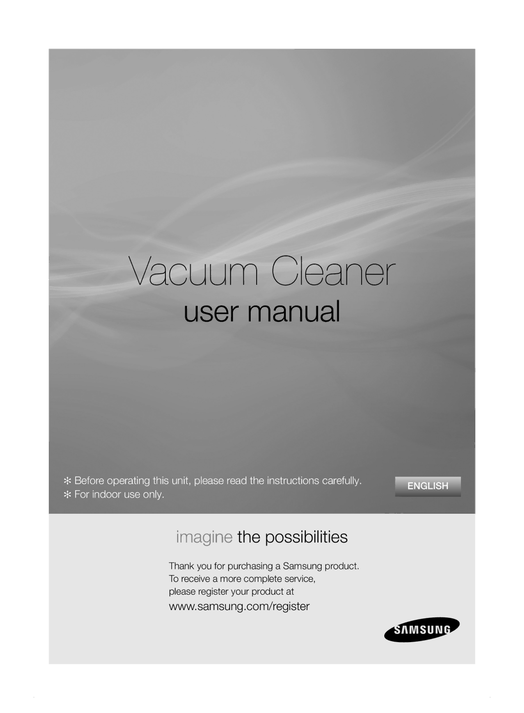 Samsung VCC7495H3K/XSB manual Vacuum Cleaner 