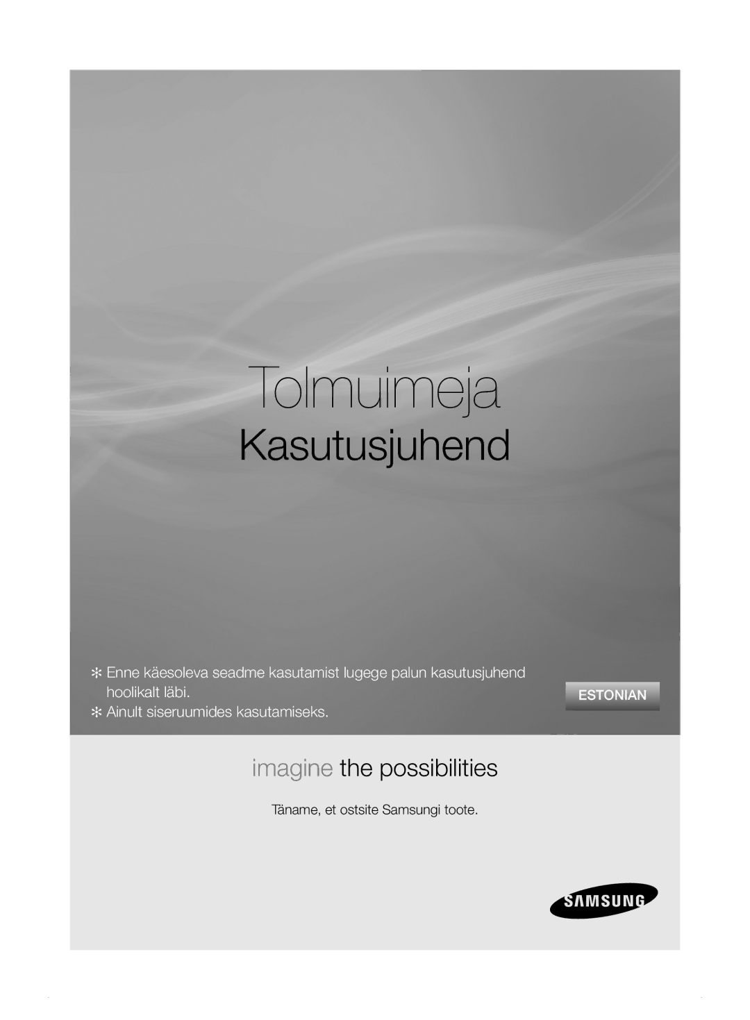 Samsung VCC7495H3K/XSB manual Tolmuimeja 