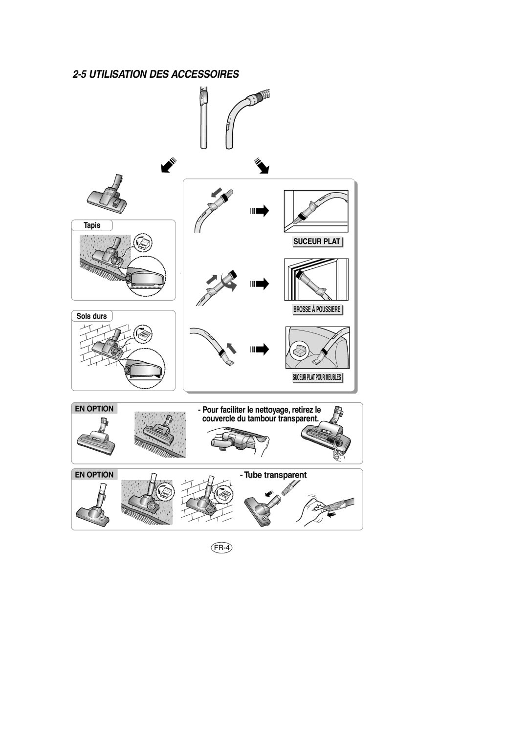 Samsung VCC7868H3K/XEG, VCC7846V3G/XEG, VCC7840V3R/XEG, VCC7866H32/XEG, VCC7870V3B/XEG Utilisation DES Accessoires, EN Option 